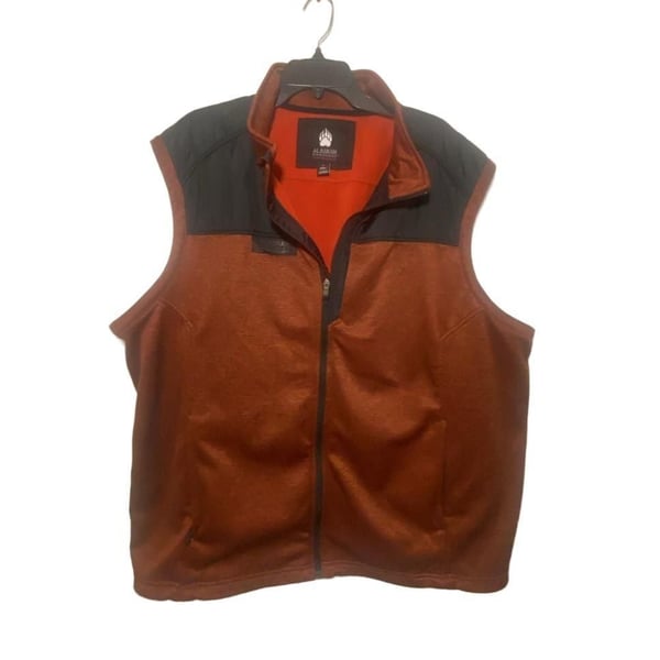 Alaskan Hardgear AKHG Men’s 3XL Fleece Vest Orange Black Full Zip Anti-Snag