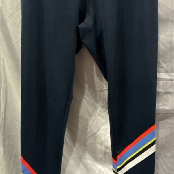 Fila Sport Leggings Navy Blue Striped Activewear Size M