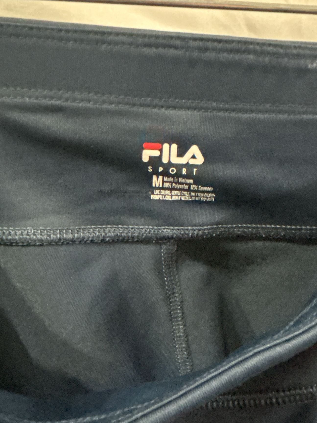 Fila Sport Leggings Navy Blue Striped Activewear Size M 3