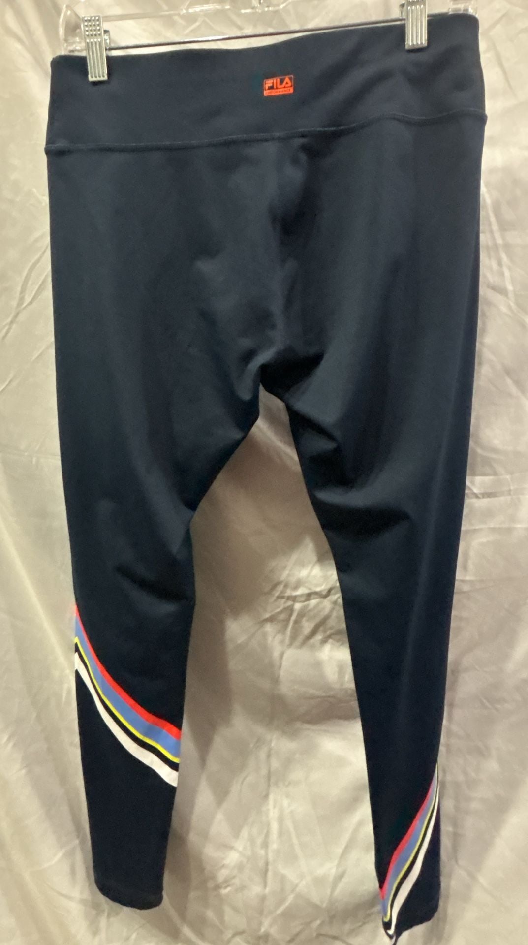 Fila Sport Leggings Navy Blue Striped Activewear Size M 5