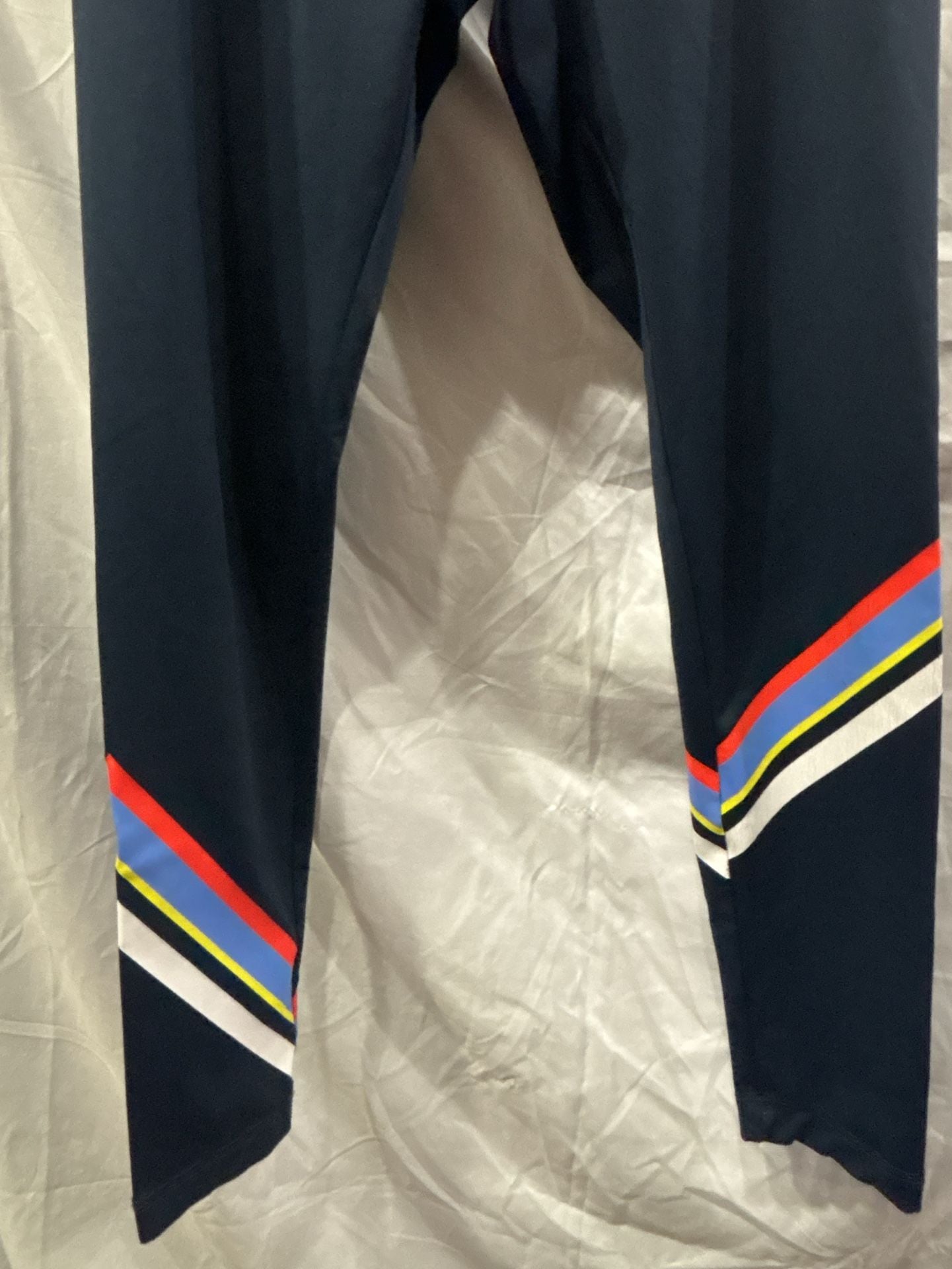 Fila Sport Leggings Navy Blue Striped Activewear Size M 4