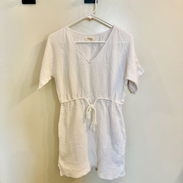 ROOLEE Shine Dress White muslin Cotton Size S Drawstring Pockets