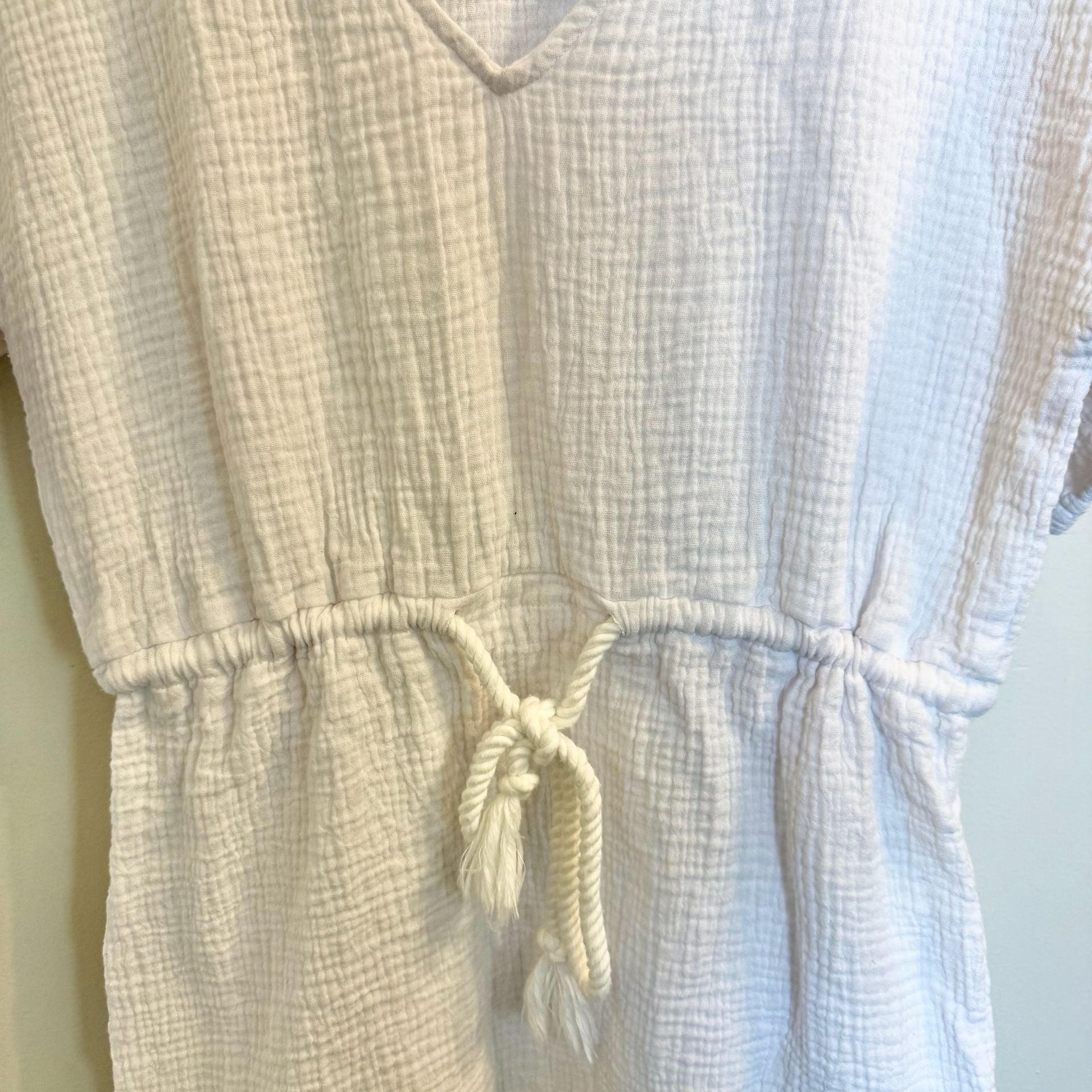ROOLEE Shine Dress White muslin Cotton Size S Drawstring Pockets 4
