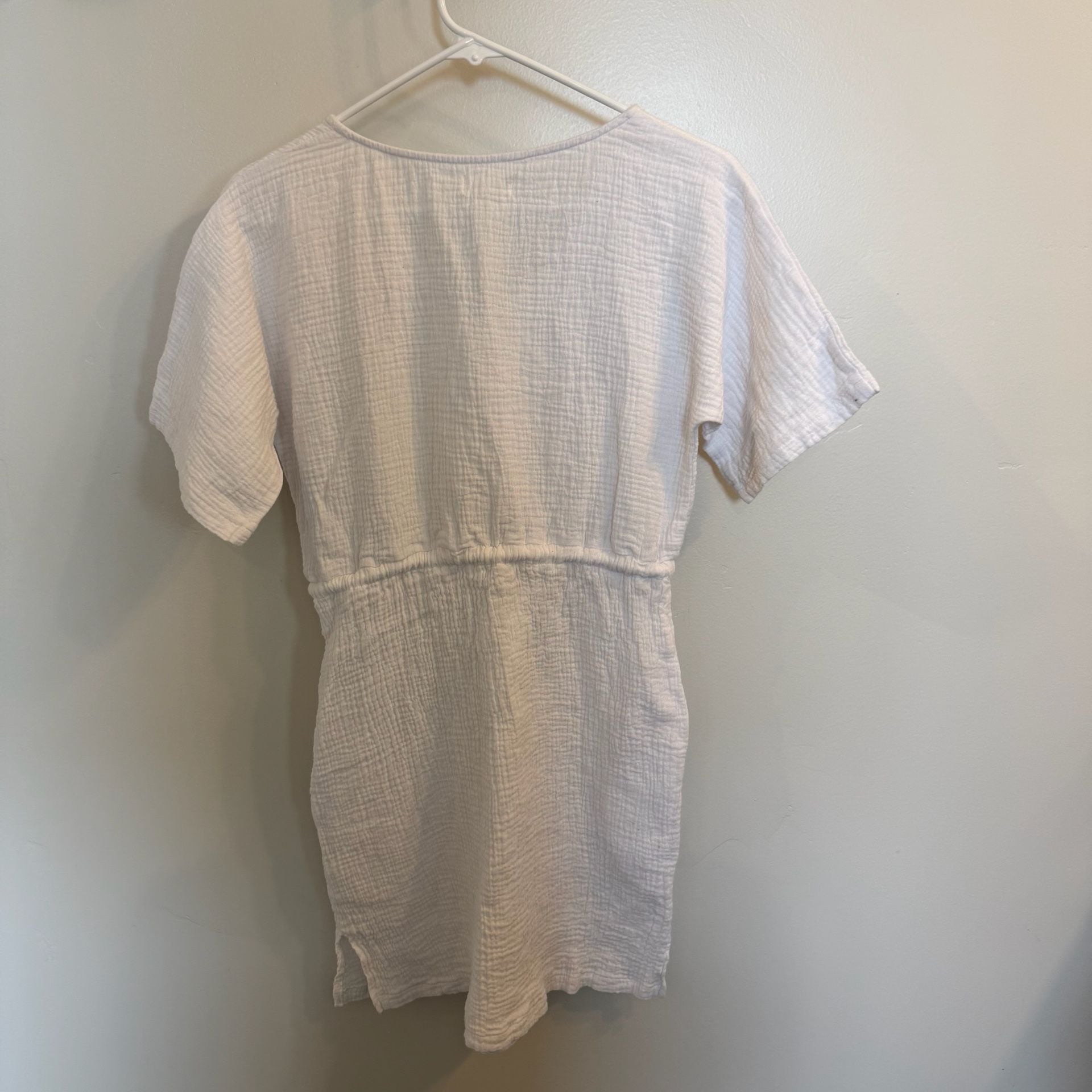 ROOLEE Shine Dress White muslin Cotton Size S Drawstring Pockets 6