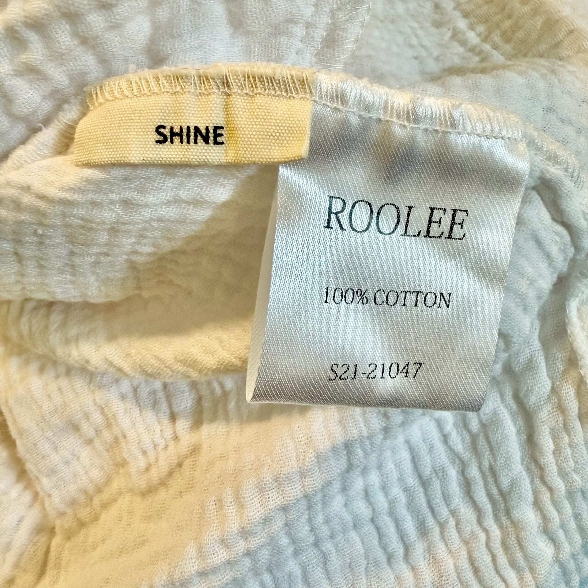 ROOLEE Shine Dress White muslin Cotton Size S Drawstring Pockets 7