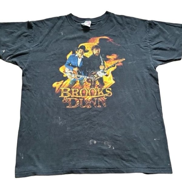 Fruit Of The Loom Brooks & Dunn Tour T-Shirt Size XXL Black