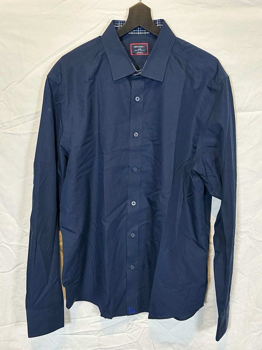 UNTUCKit Roberts-WF Shirt Size Large Blue Cotton Regular Fit 2