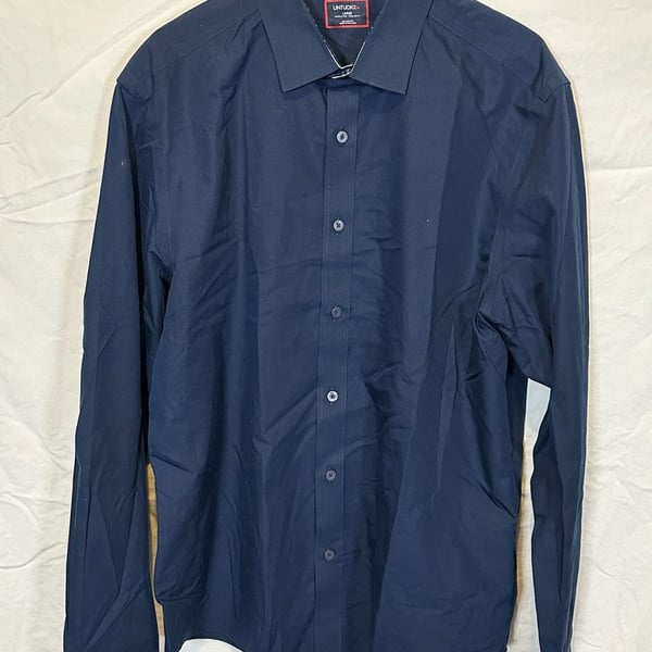 UNTUCKit Roberts-WF Shirt Size Large Blue Cotton Regular Fit