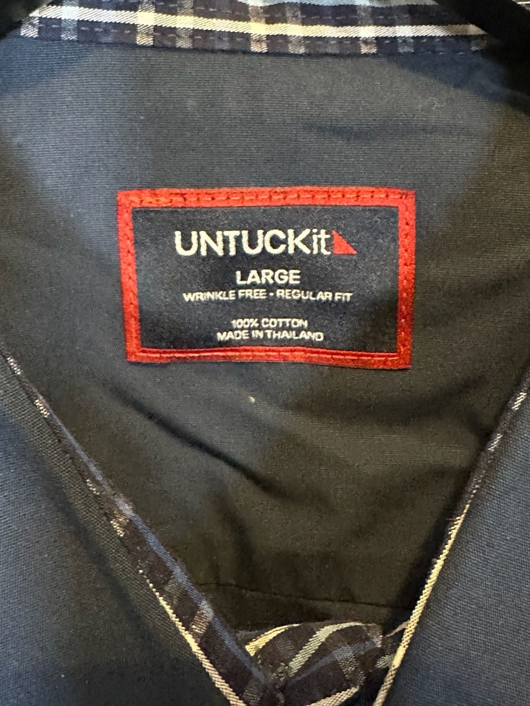 UNTUCKit Roberts-WF Shirt Size Large Blue Cotton Regular Fit 4