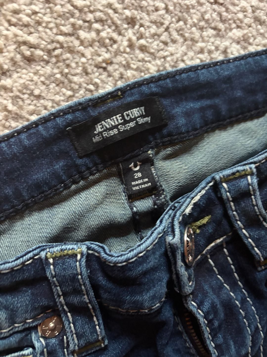 True Religion Jennie Curvy Mid Rise Super Skinny Jeans Size 28 4
