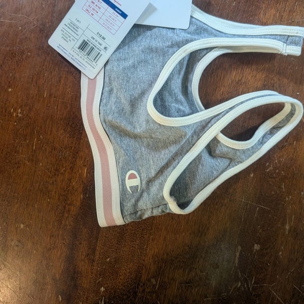 Champion Bralette Size S 6/7 Heather Grey Cotton