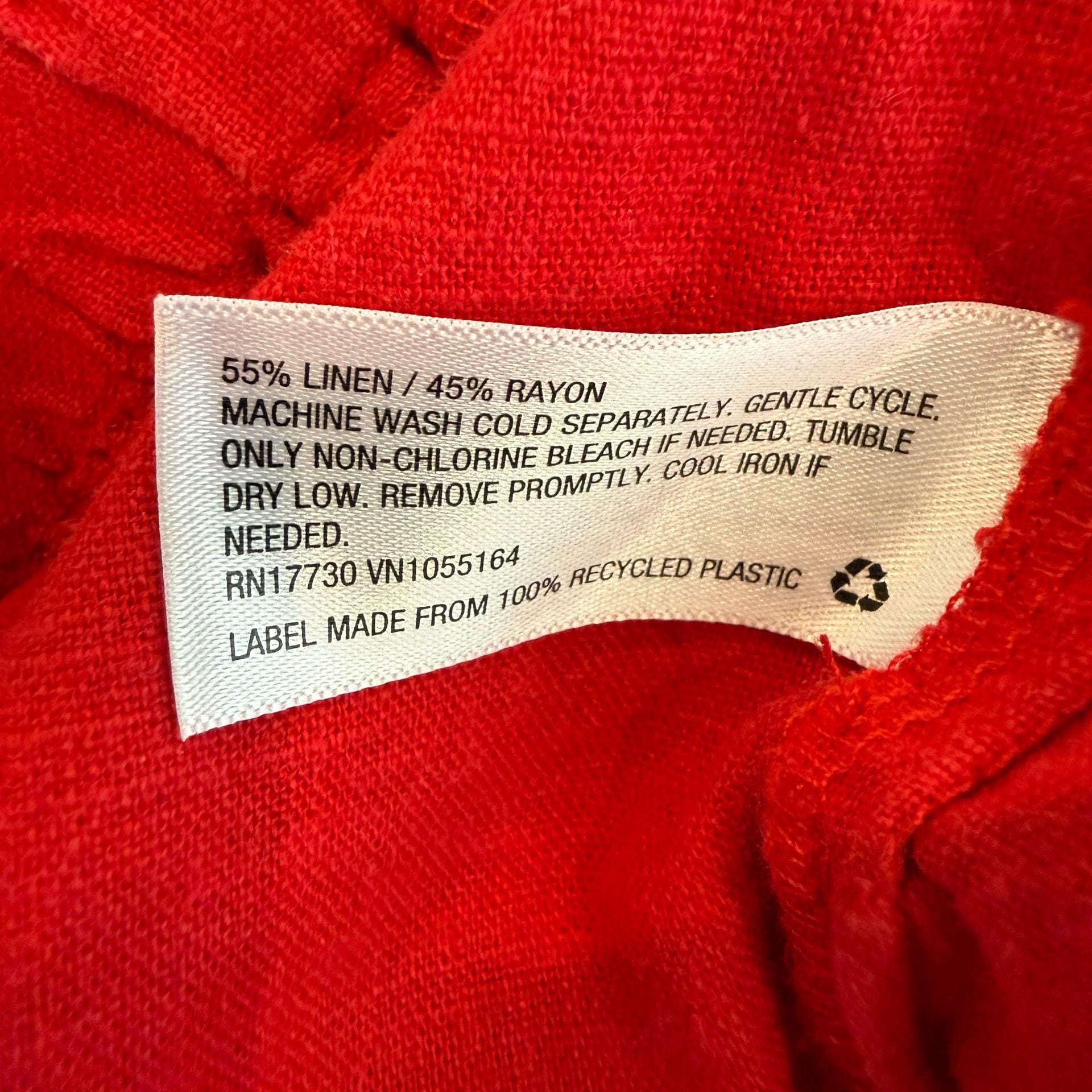 A New Day Linen Blend Shorts Size M Red Pull On Pockets 6