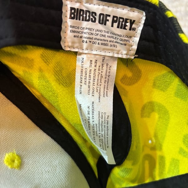 DC Comics Birds Of Prey Snapback Hat Yellow Caution Tape