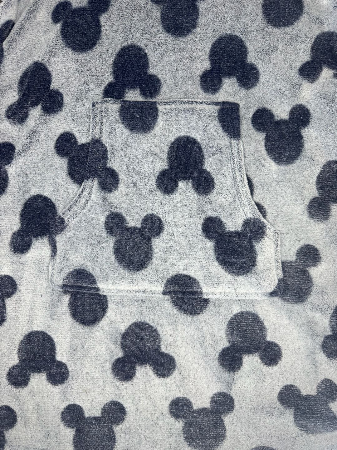 Disney Mickey Mouse Lounger Hoodie Size Small Grey Navy Blue Faux Fur 2