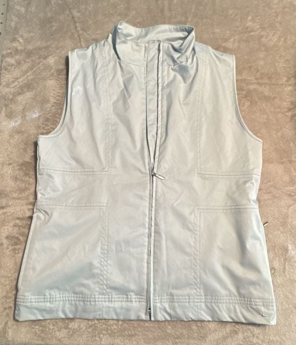 Nike Golf Clima-Fit Full Zip Vest Womens L Light Ice Blue Polyester Spandex 2