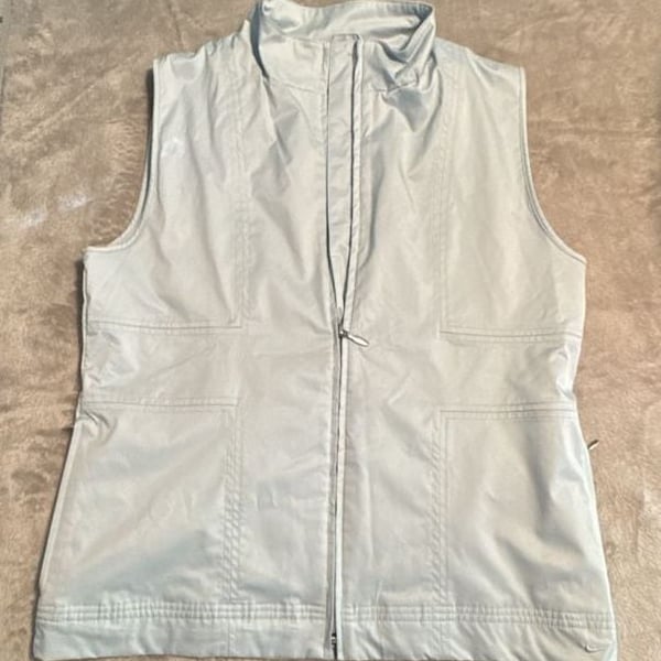 Nike Golf Clima-Fit Full Zip Vest Womens L Light Ice Blue Polyester Spandex