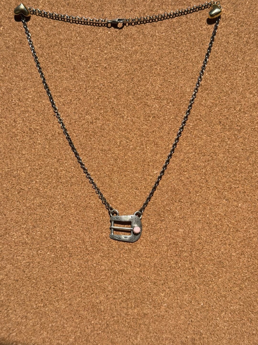 NATIVE Handcrafted Sterling Silver Belt Buckle Necklace by Patrick Yazzie 2
