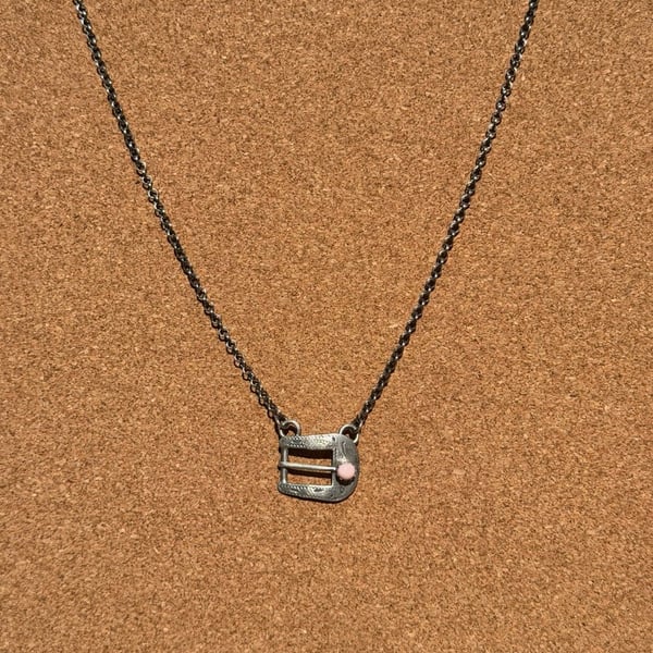 NATIVE Handcrafted Sterling Silver Belt Buckle Necklace by Patrick Yazzie