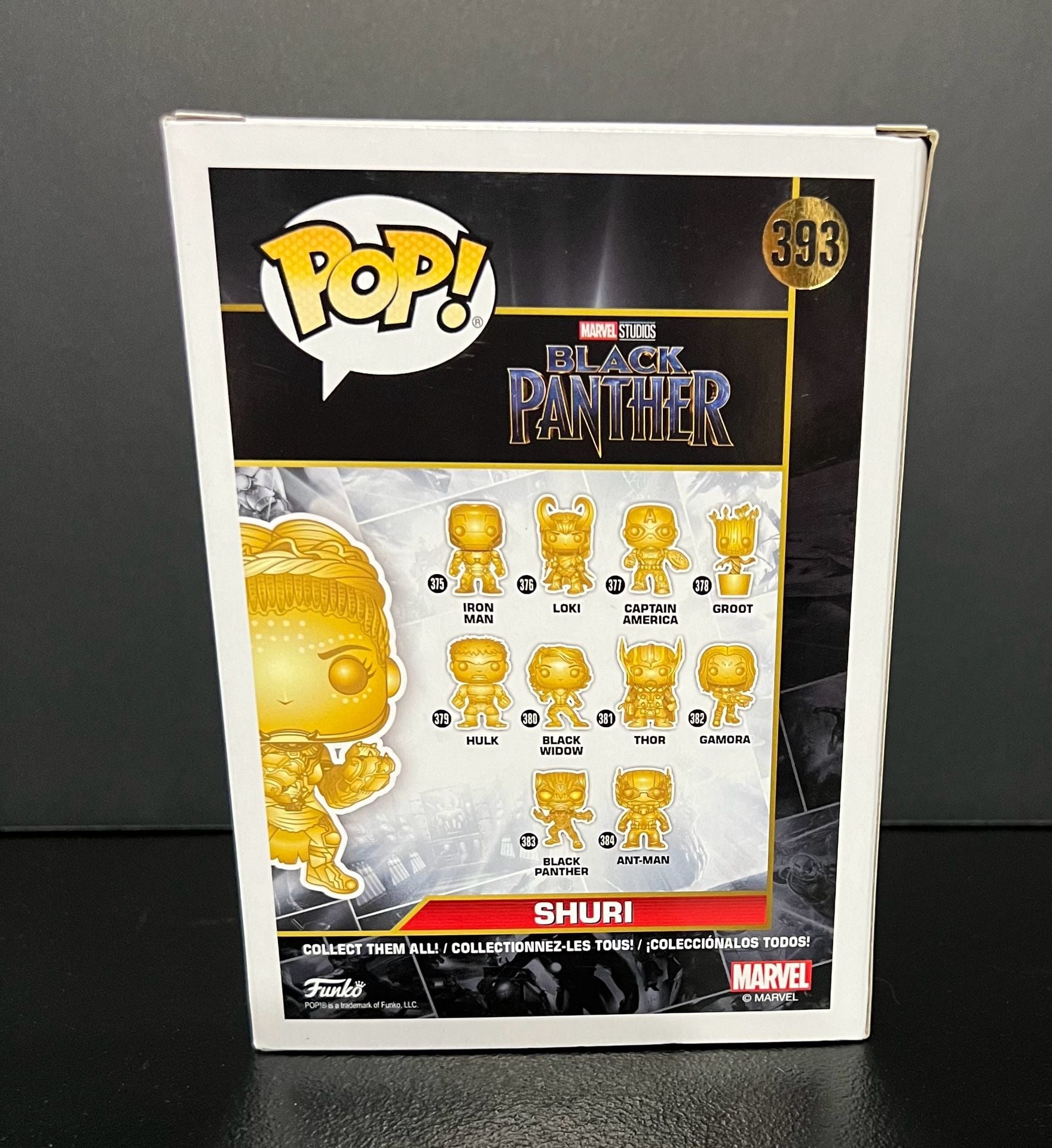 Funko Pop! Marvel Studios The First Ten Years Shuri #393 Gold Chrome Vinyl New 2