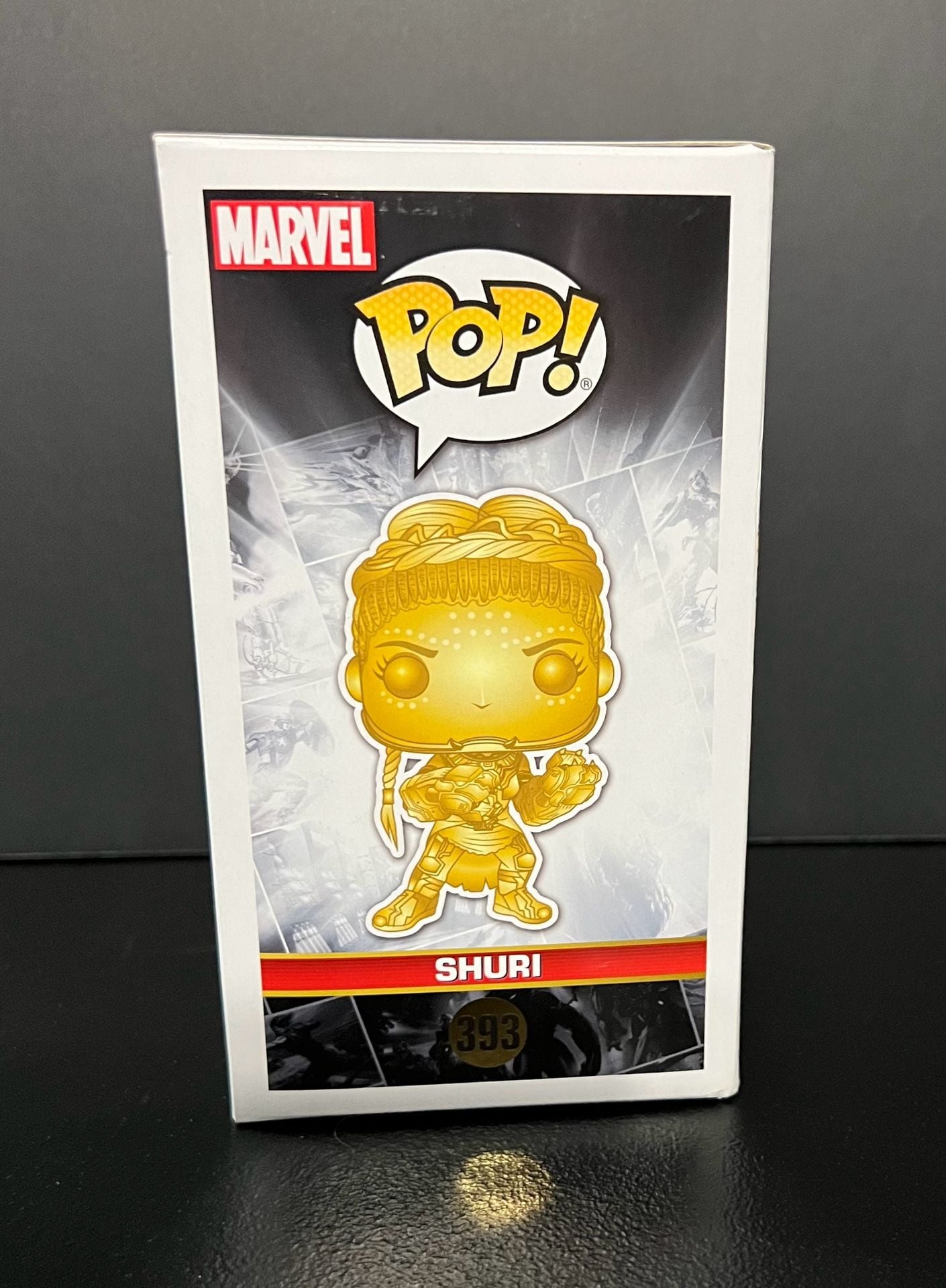 Funko Pop! Marvel Studios The First Ten Years Shuri #393 Gold Chrome Vinyl New 3