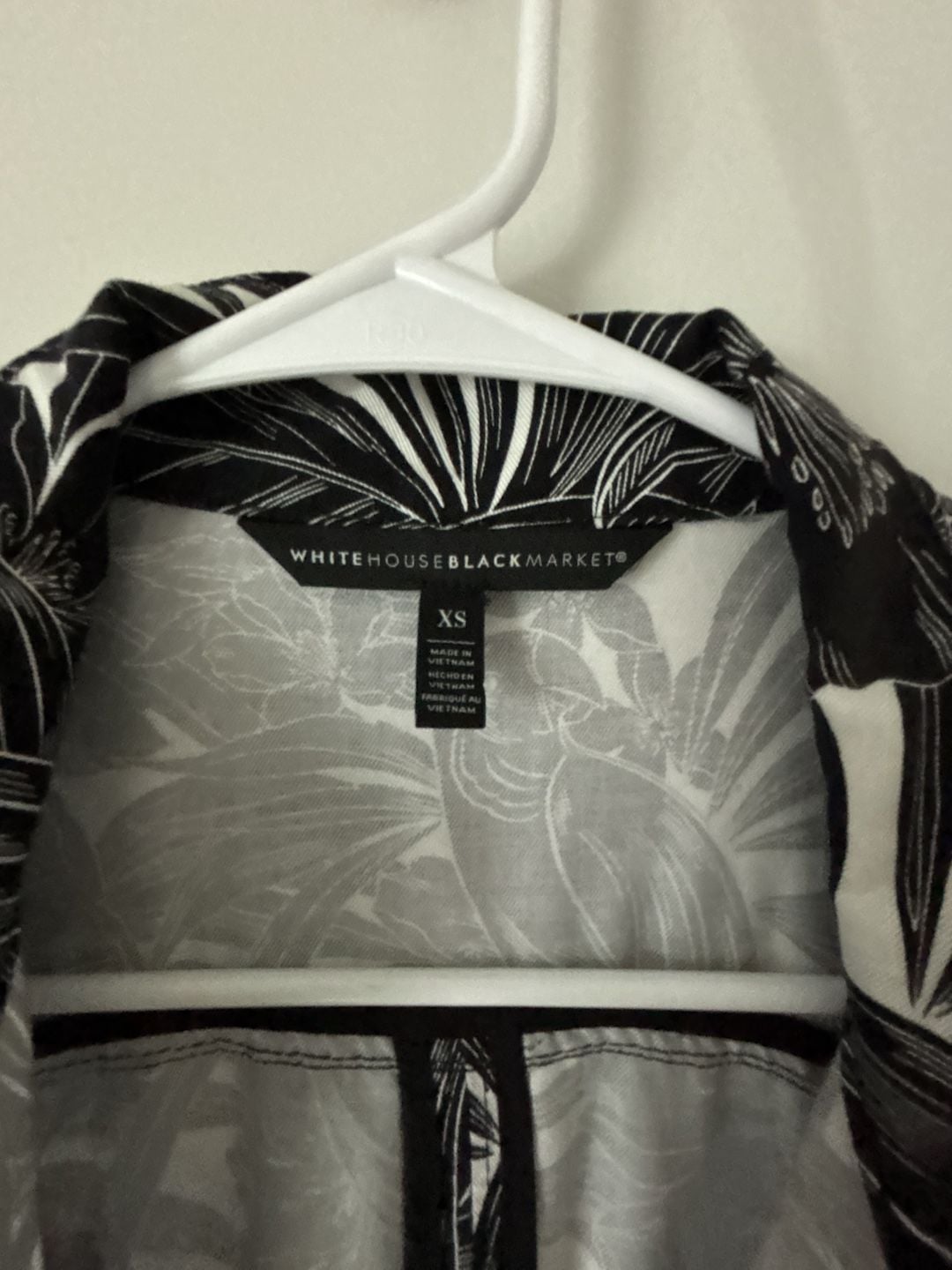 White House Black Market Utility Jacket Size XS Black White Tropical 3