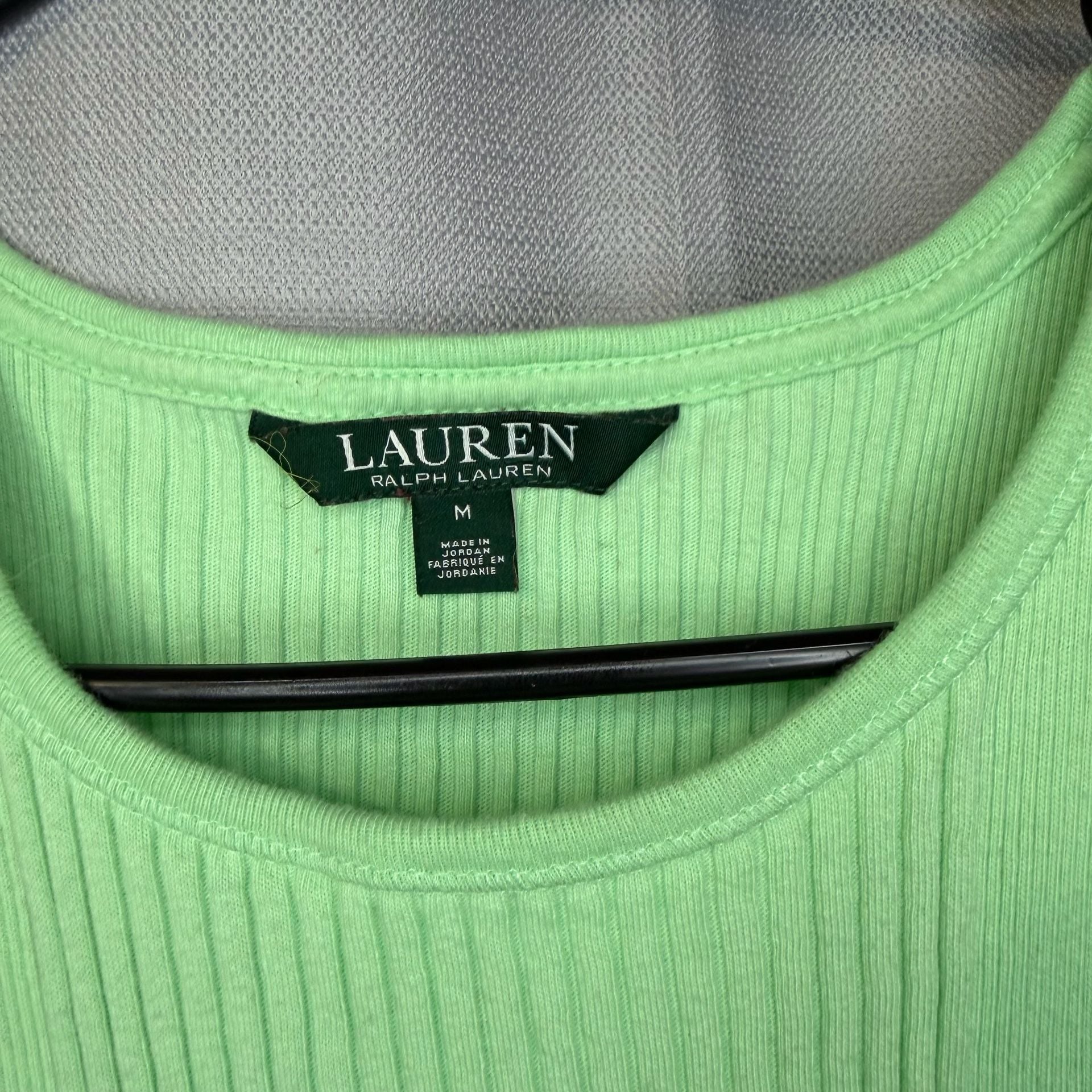 Lauren Ralph Lauren Tank Top Size M Light Green Ribbed 4