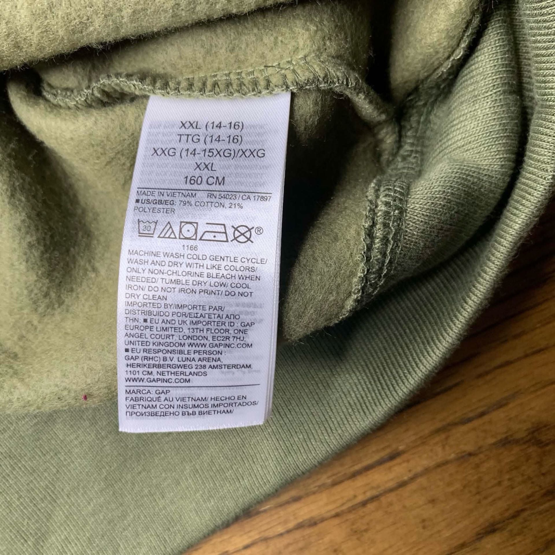 Gap Kids Logo Sweatshirt Size XXL (14-16) Olive Football Graphic 8