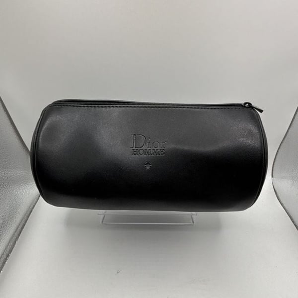 Christian Dior Homme Black Faux Leather Toiletry Travel Bag