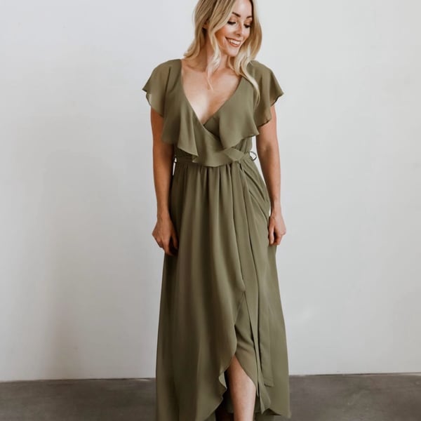 Baltic Born katya dusty olive maxi dress homecoming bridal shower baby shower 