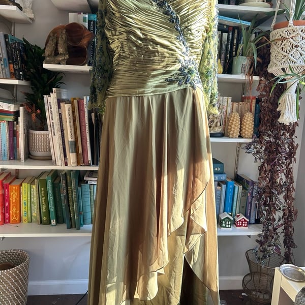 May Queen Couture Beaded Ruched Evening Gown