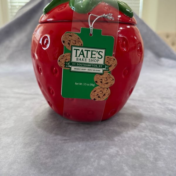 Tate's Bake Shop Creative Crate Ceramic Strawberry Cookie Jar Red