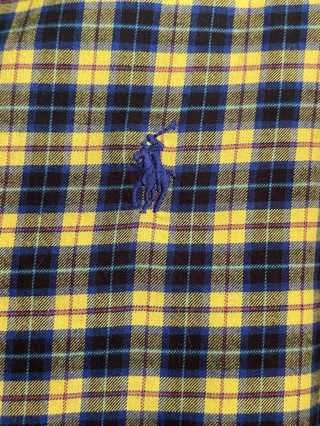 Polo Ralph Lauren Plaid Button Down Shirt Size XL Yellow Blue Long Sleeve 7