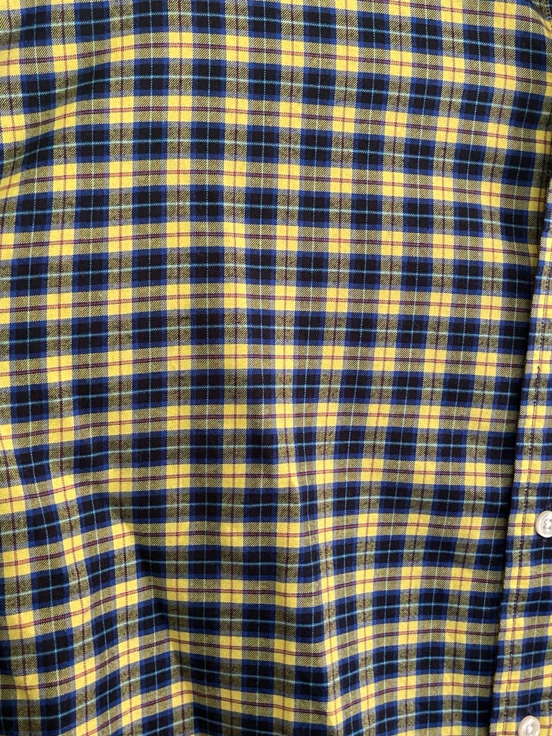 Polo Ralph Lauren Plaid Button Down Shirt Size XL Yellow Blue Long Sleeve 10