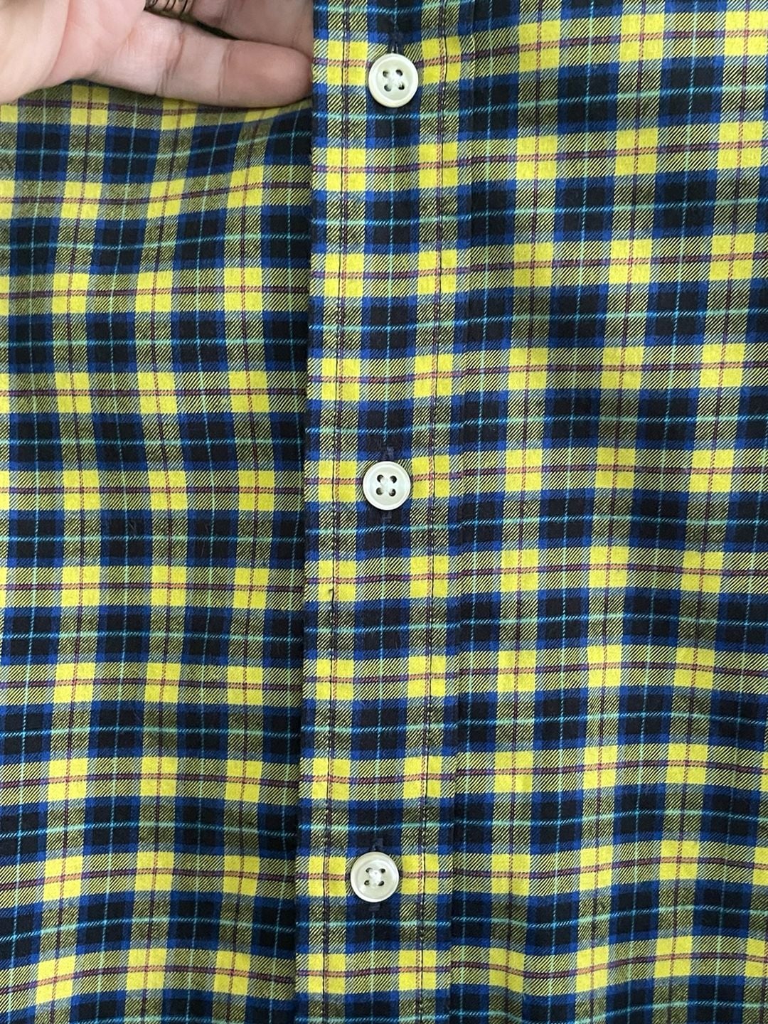 Polo Ralph Lauren Plaid Button Down Shirt Size XL Yellow Blue Long Sleeve 12