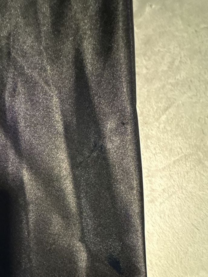 Victoria's Secret Chemise women’s L Black Satin Lace Trim Nightie Slip Dress 8