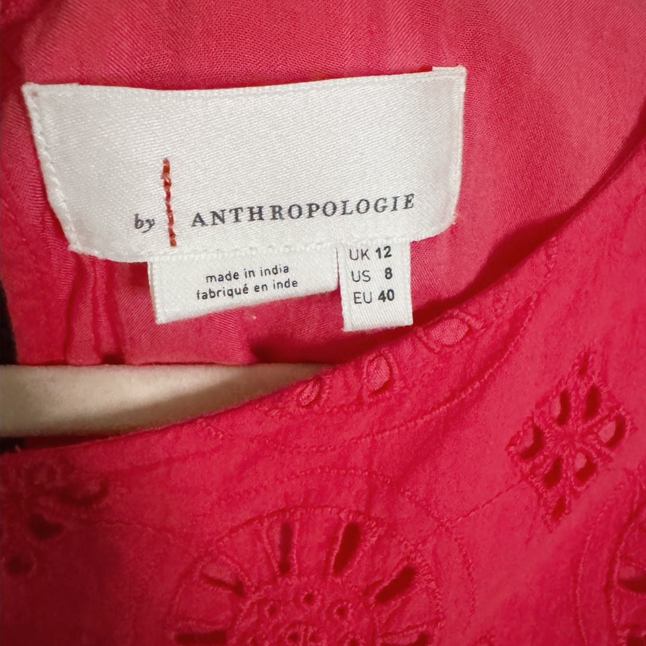 Anthropologie Coral Eyelet Dress Size 8 8