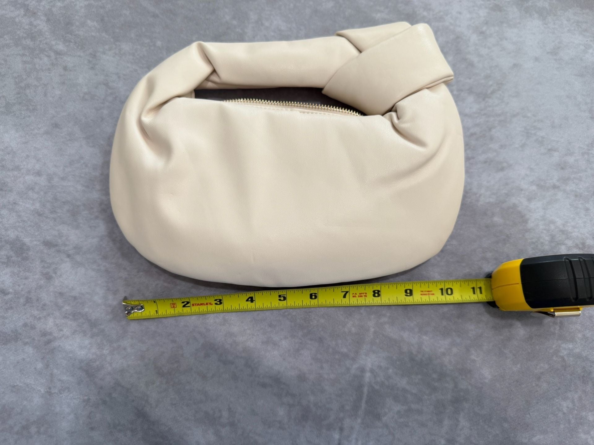 Melie Bianco Cream Alexandra Top Knot Vegan Leather Bag 2