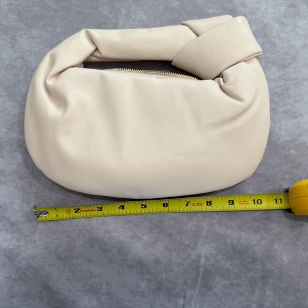 Melie Bianco Cream Alexandra Top Knot Vegan Leather Bag