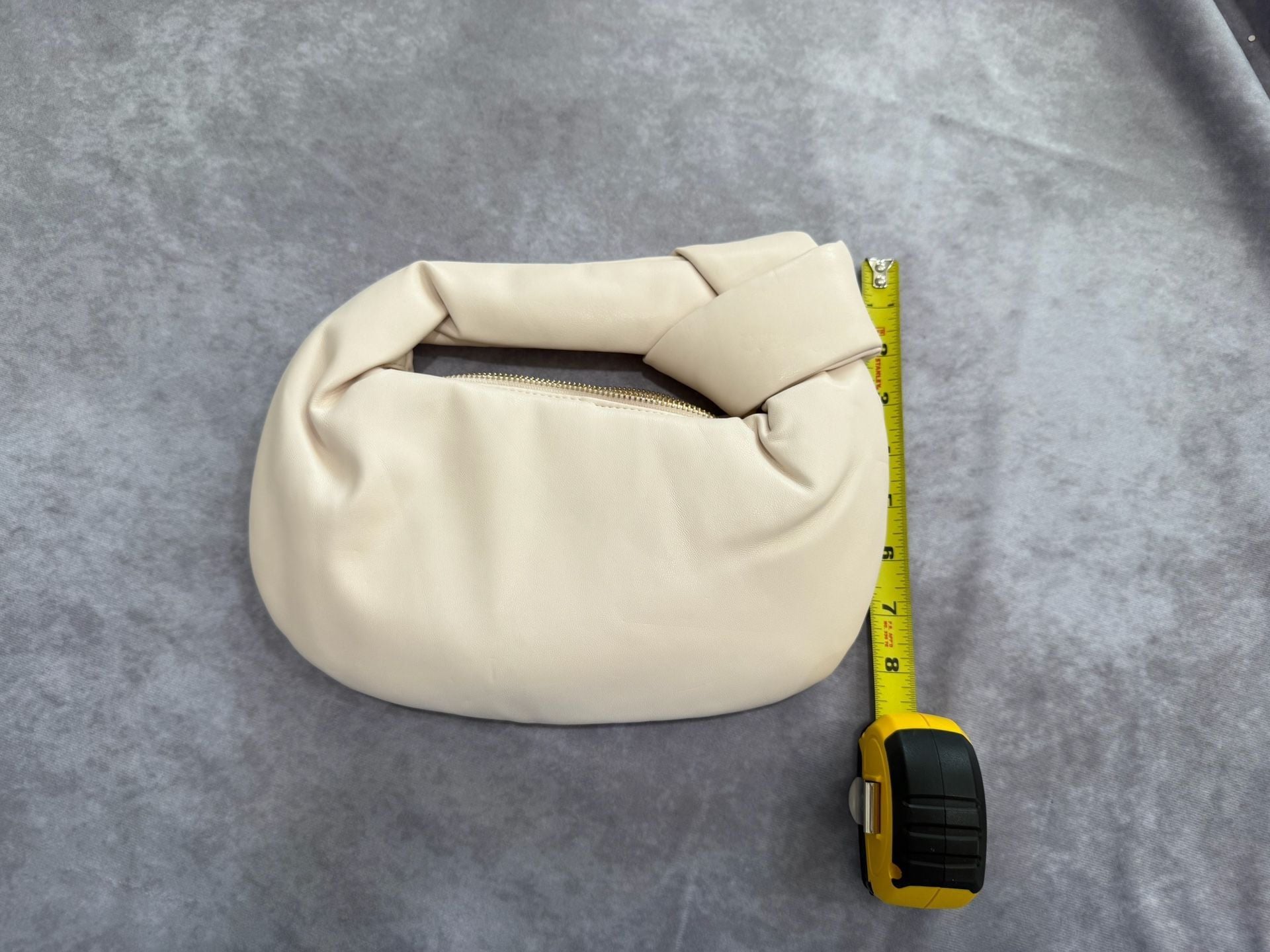 Melie Bianco Cream Alexandra Top Knot Vegan Leather Bag 3