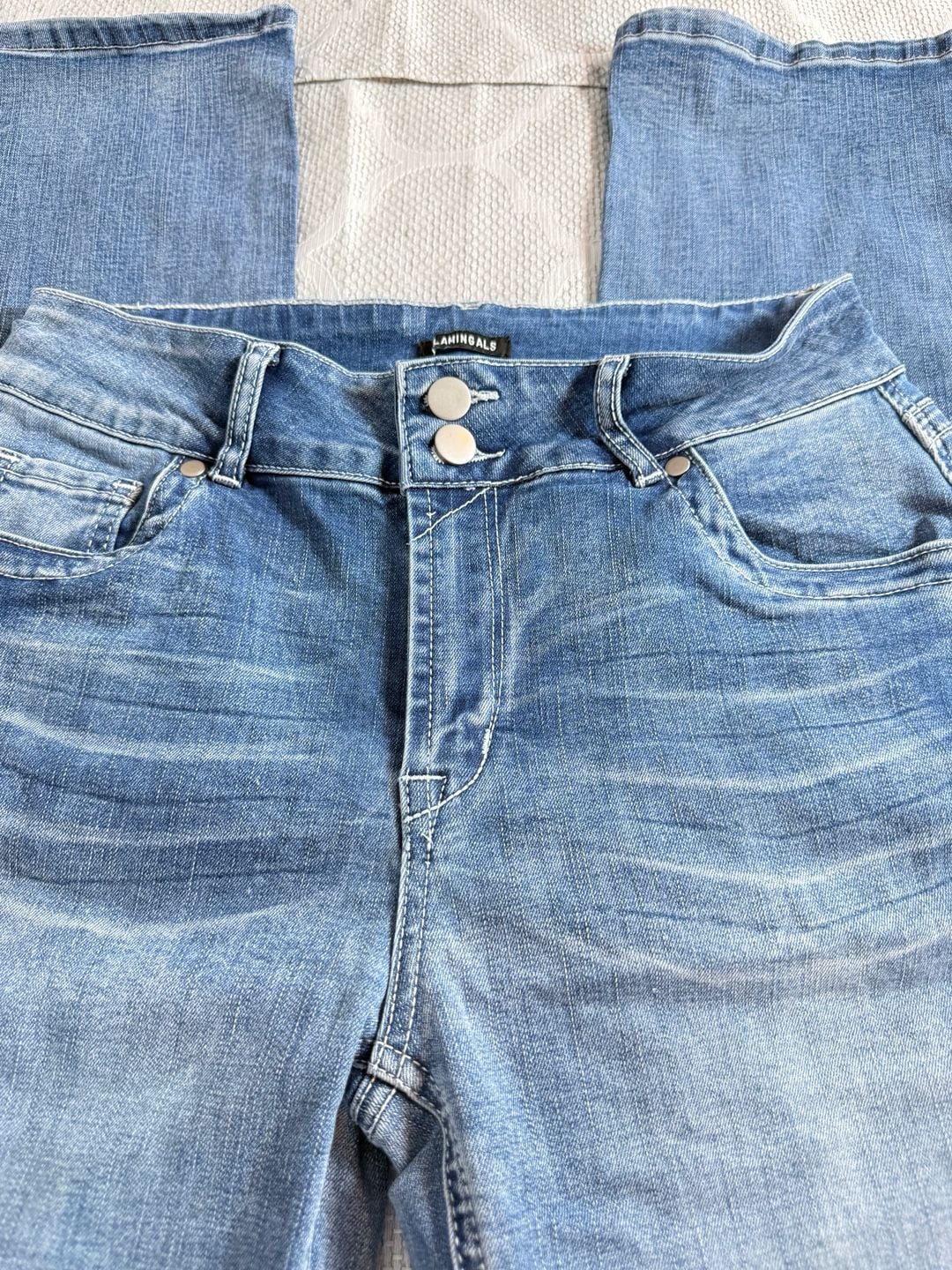 Flamingals Mid Rise Straight Leg Blue Jeans Size M 4