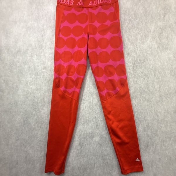 Adidas x Marimekko Techfit Leggings Size XL 14-15Y Red Pink