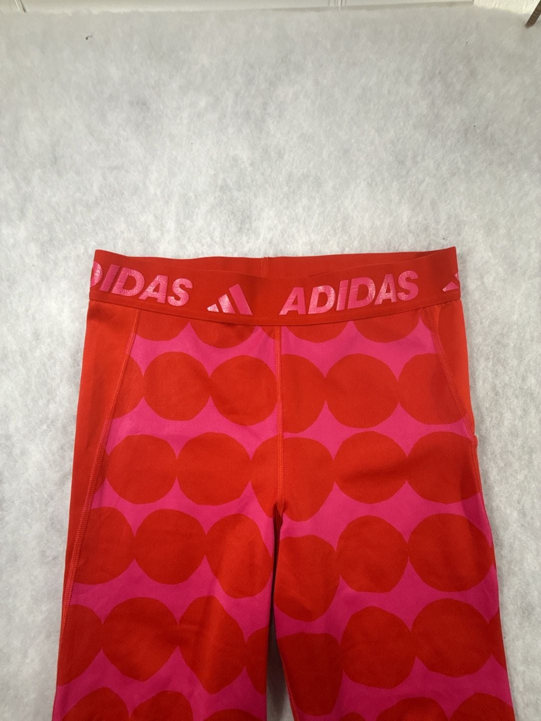 Adidas x Marimekko Techfit Leggings Size XL 14-15Y Red Pink 4