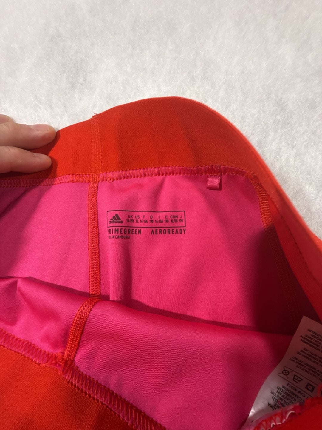 Adidas x Marimekko Techfit Leggings Size XL 14-15Y Red Pink 7