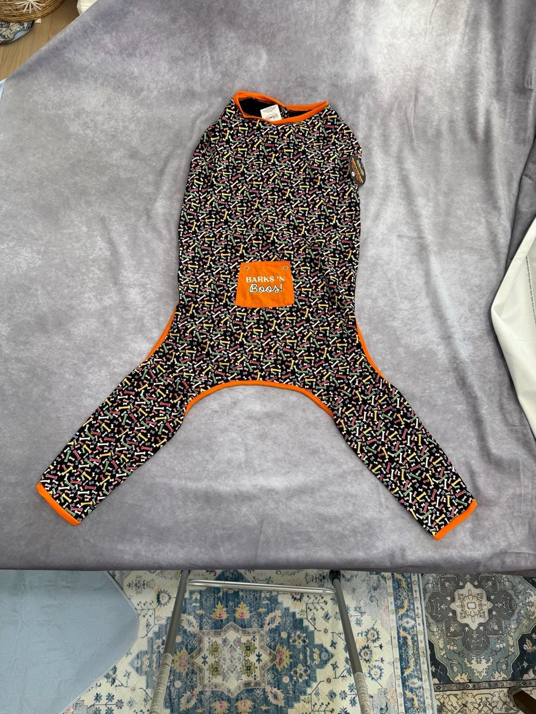 Thrills & Chills Glow-In-The-Dark Dog Apparel Size L Bones Pajamas 1