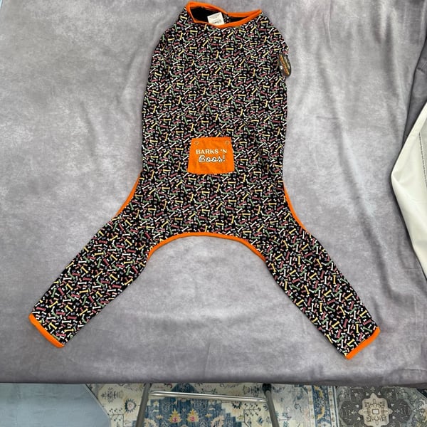 Thrills & Chills Glow-In-The-Dark Dog Apparel Size L Bones Pajamas