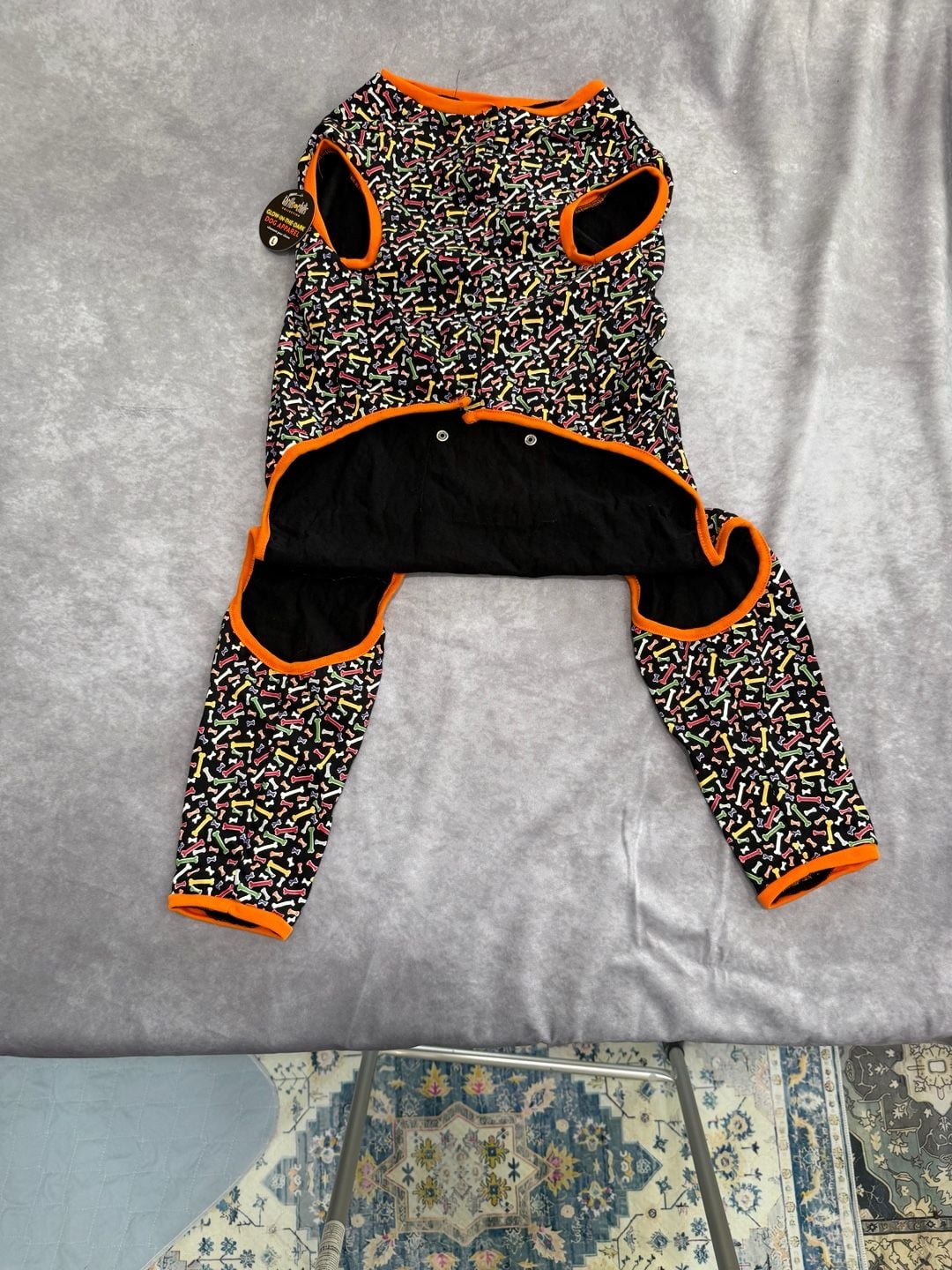 Thrills & Chills Glow-In-The-Dark Dog Apparel Size L Bones Pajamas 3