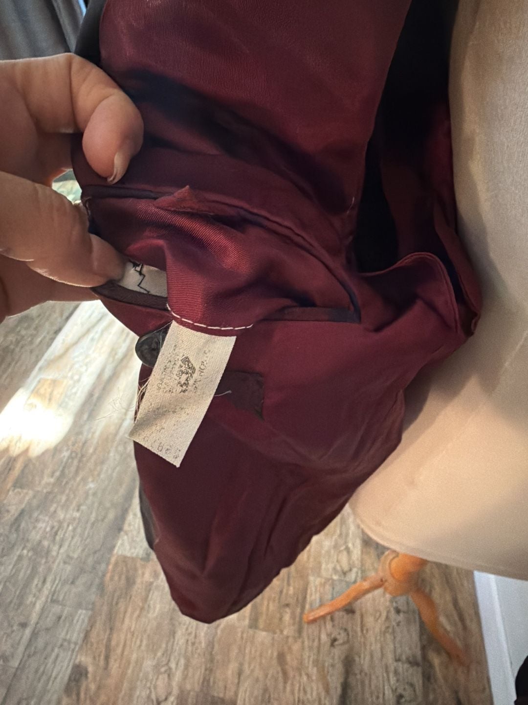Nordstrom Plaid Tuxedo Dinner Jacket Burgundy Black Satin Shawl Collar 8
