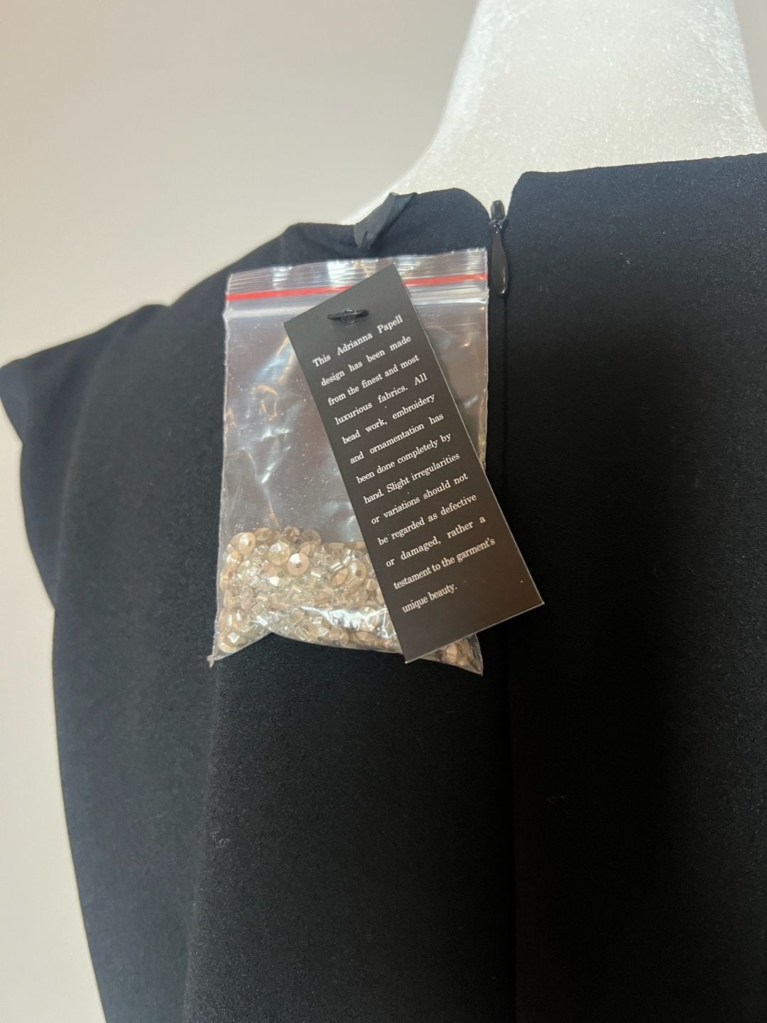NWT Adrianna Papell Beaded Crepe Long Dress Size 10 Black 10