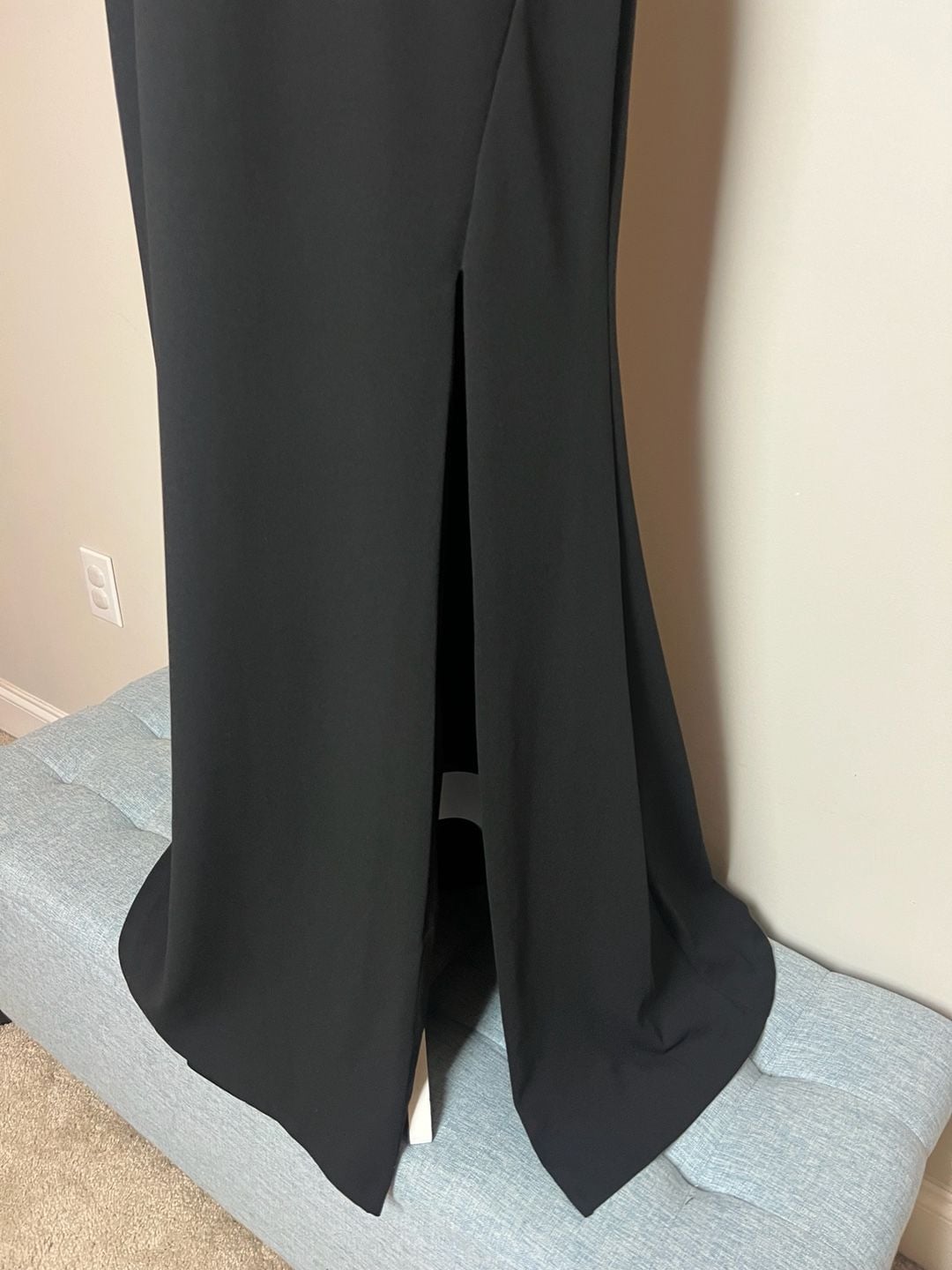 NWT Adrianna Papell Beaded Crepe Long Dress Size 10 Black 11