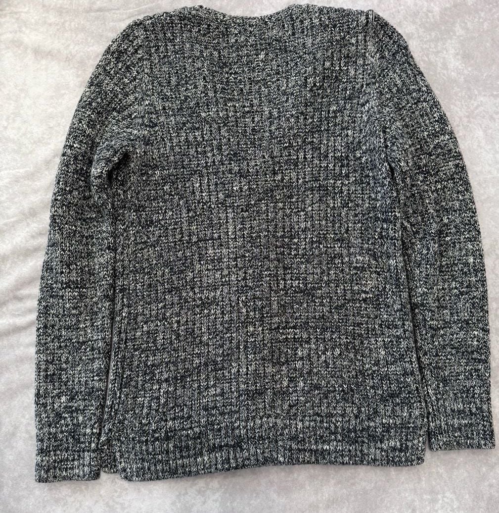 Banana Republic Sweater Size L Black White Marled Knit Pullover 3